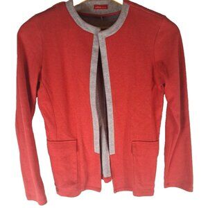 Womens Altea Cardigan Knit Jacket Top Button Red Gray Stretch Pockets Italy S